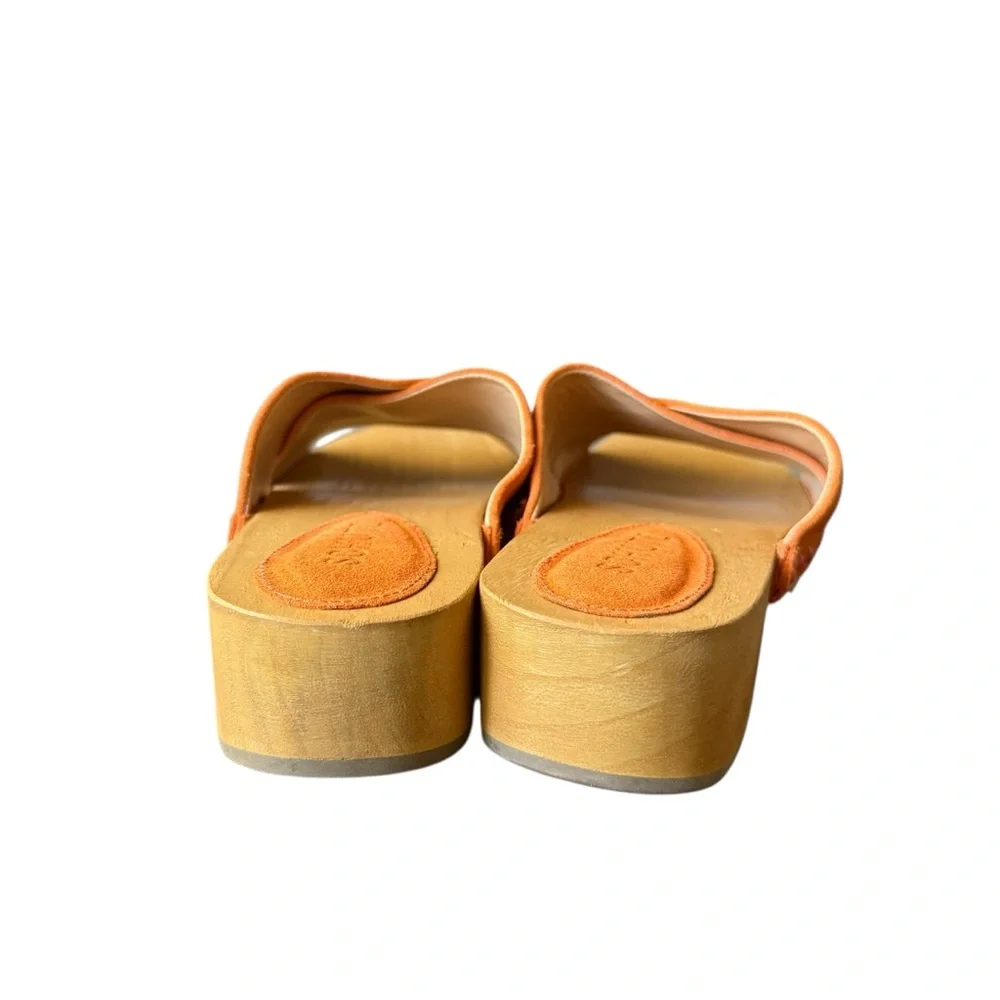SCHUTZ Jett Suede Clogs sandals in Bright Tangerine size 8.5 - Picture 3 of 10